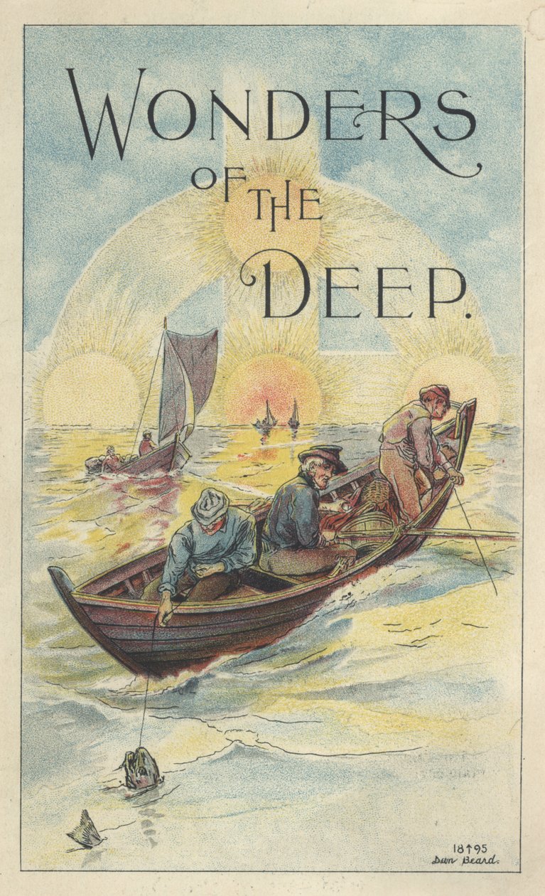 „Wonders of the Deep”, reklama Scotta Emulsion of Cod Liver Oil with Hypophosphites, 1895 autorstwa Daniel Carter Beard