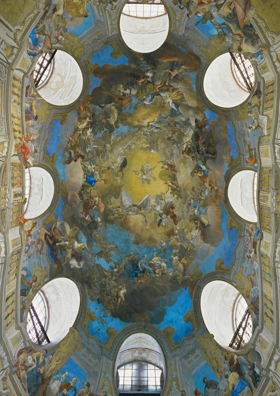 Kopuła Biblioteki Dworskiej, obecnie Austriacka Biblioteka Narodowa (fresk) autorstwa Daniel Gran