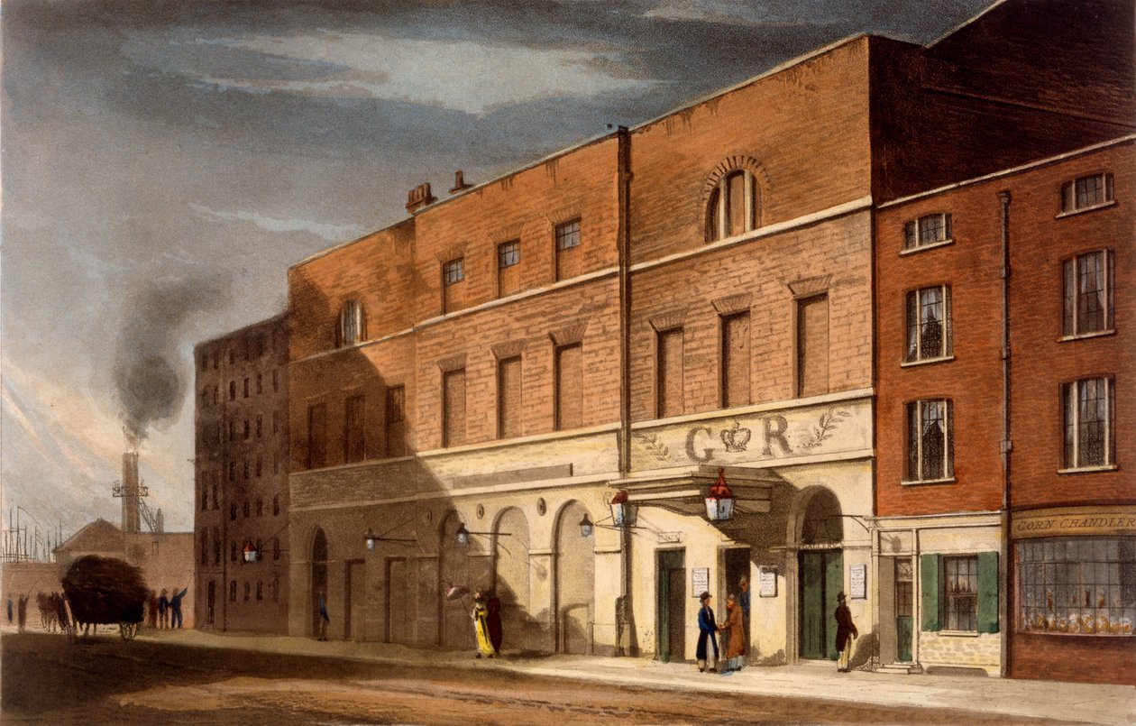 Teatr Wschodniego Londynu, dawniej "The Lyceum", 1826 r. autorstwa Daniel Havell