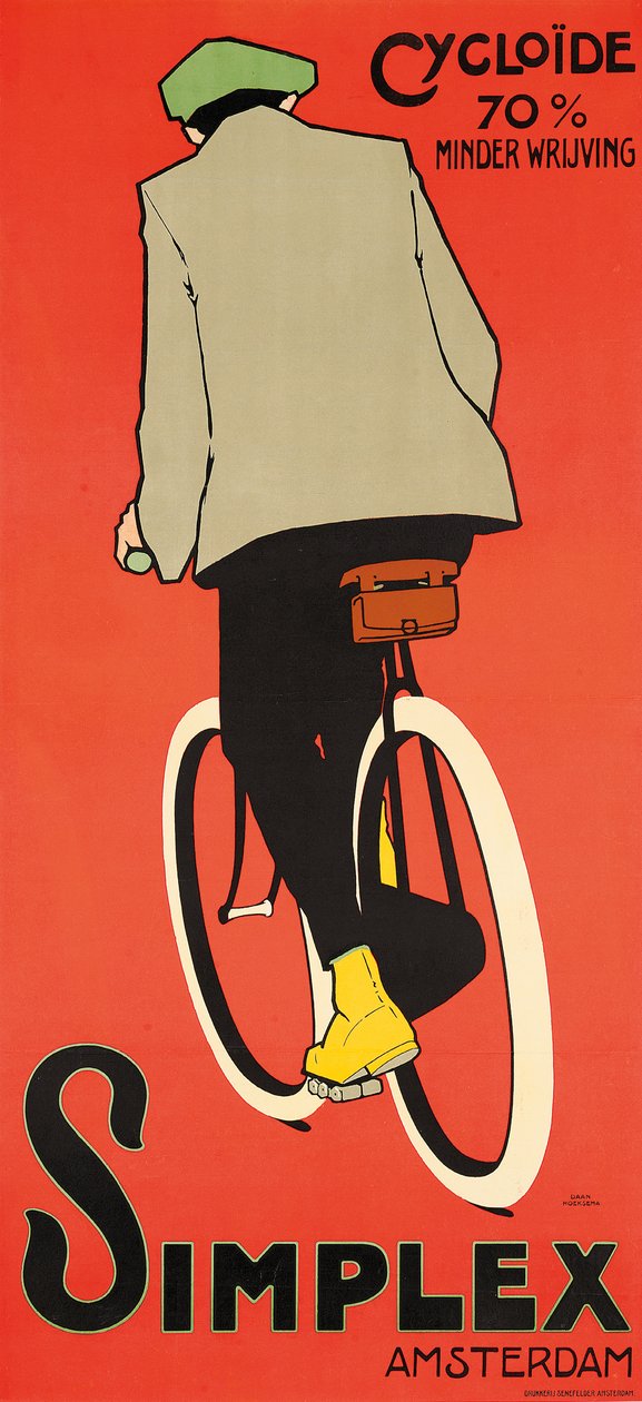 Plakat reklamujący rowery Simplex Amsterdam autorstwa Daniel Hoeksema