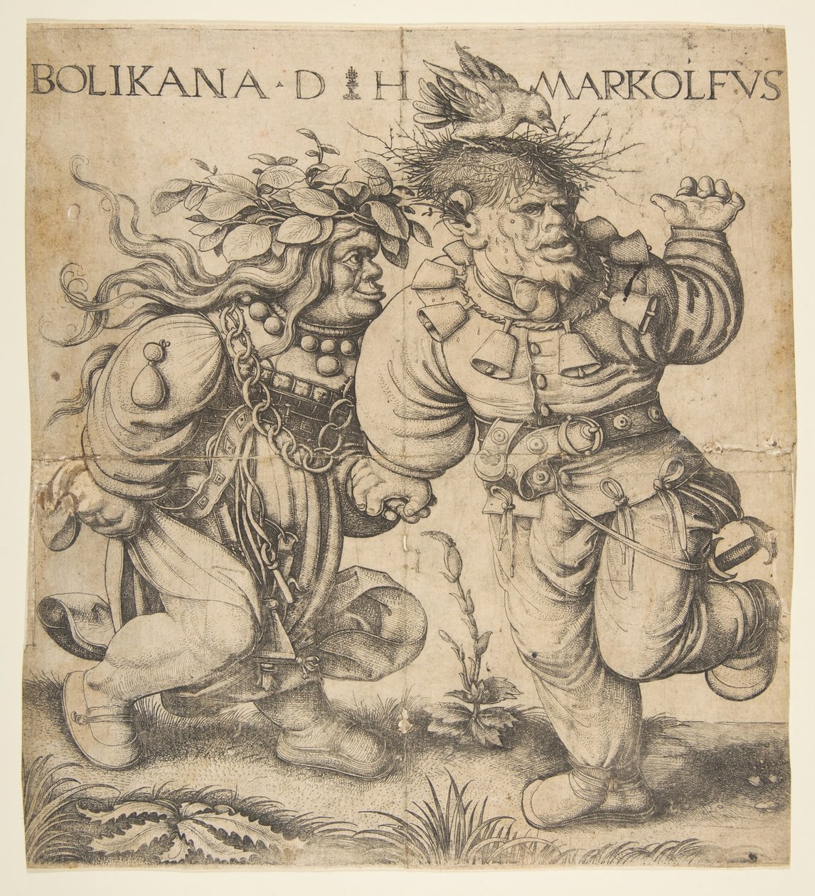 Bolinka i Marcolfus, koniec XV-początek XVI wieku. autorstwa Daniel Hopfer