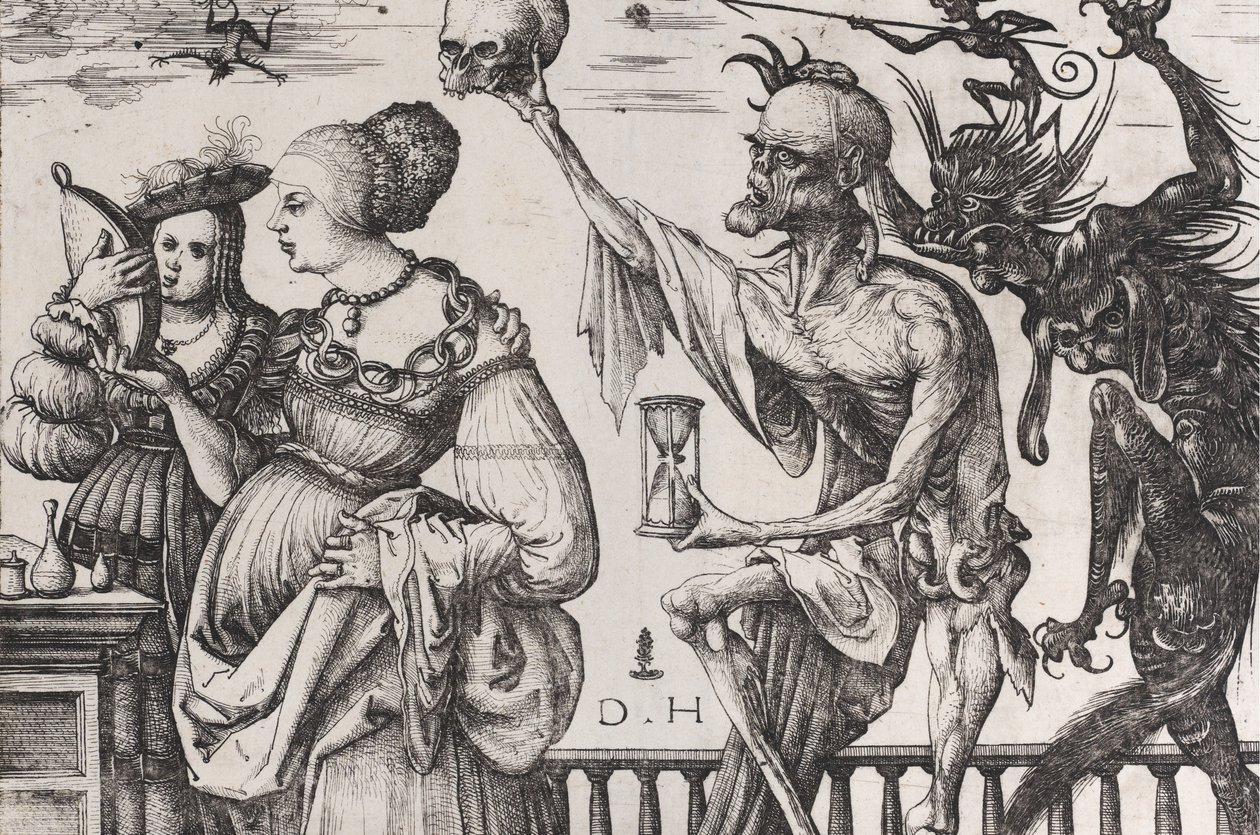 Śmierć i Diabeł Zaskakują Dwie Kobiety, ca. 1515. autorstwa Daniel Hopfer