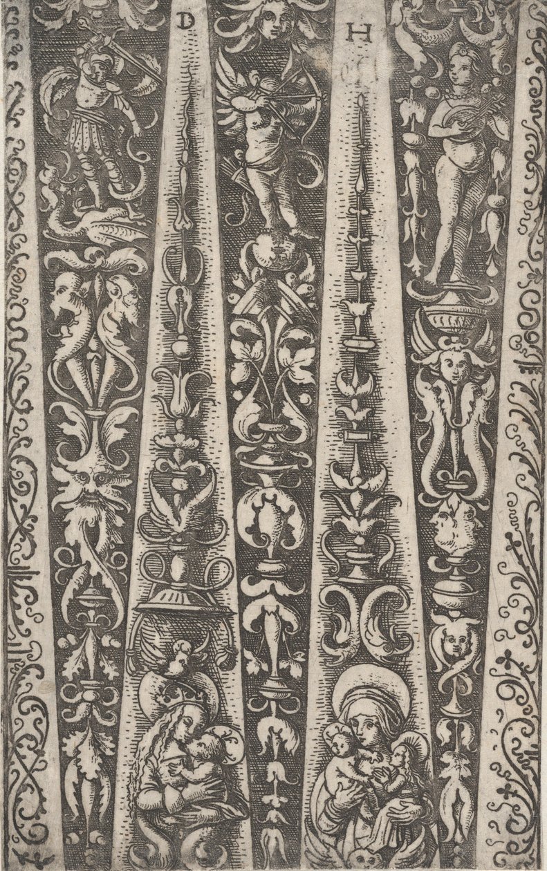 Projekt dla kanałów pancerza żłobkowanego, ca. 1515. autorstwa Daniel Hopfer