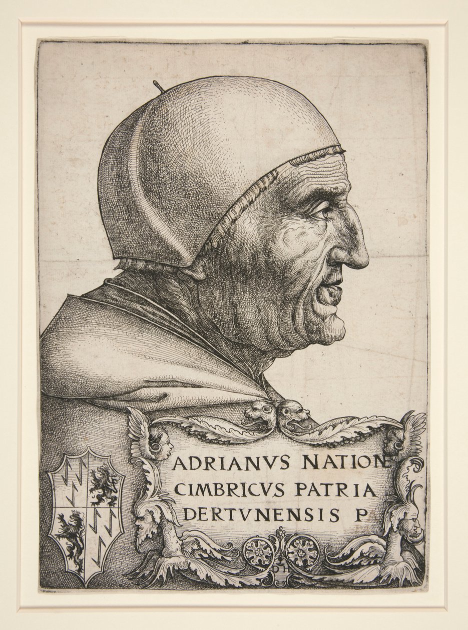 Portret Adriena VI (Hadrian VI, papież 1522-1523) autorstwa Daniel Hopfer
