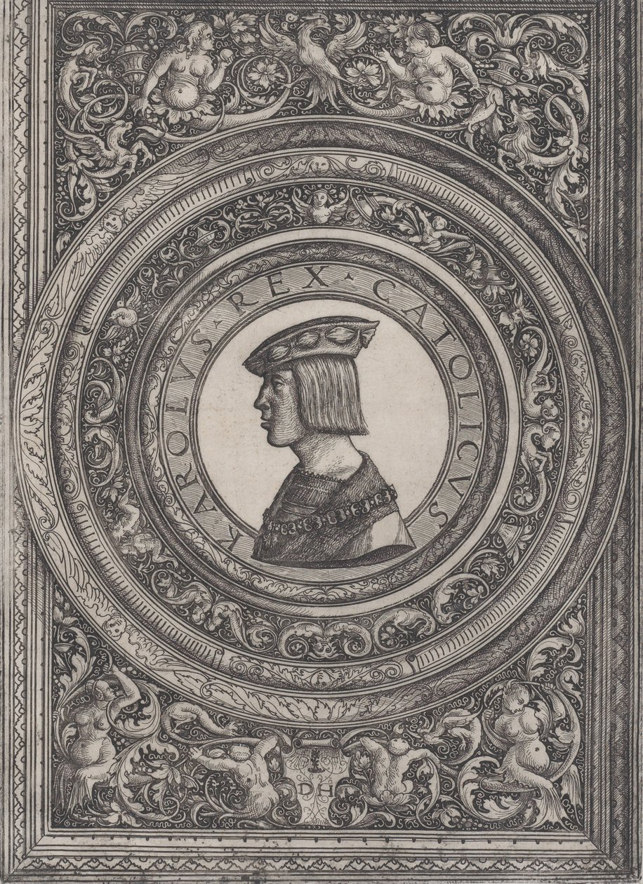 Portret cesarza Karola V, ca. 1519. autorstwa Daniel Hopfer