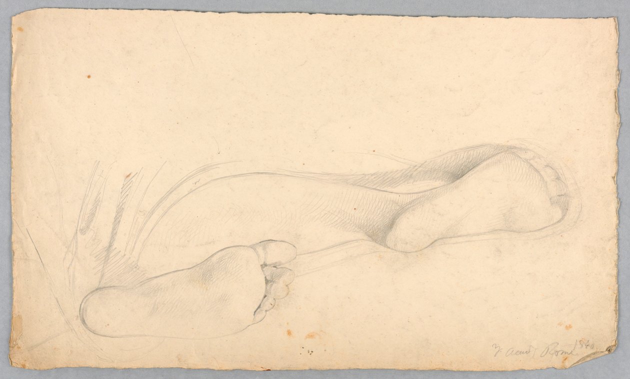 Rysunek, spód pary stóp, 1840 r. autorstwa Daniel Huntington