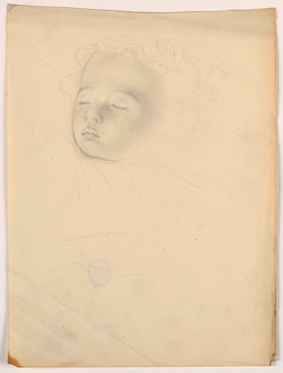 Rysunek śpiącego dziecka, 1840-45 autorstwa Daniel Huntington