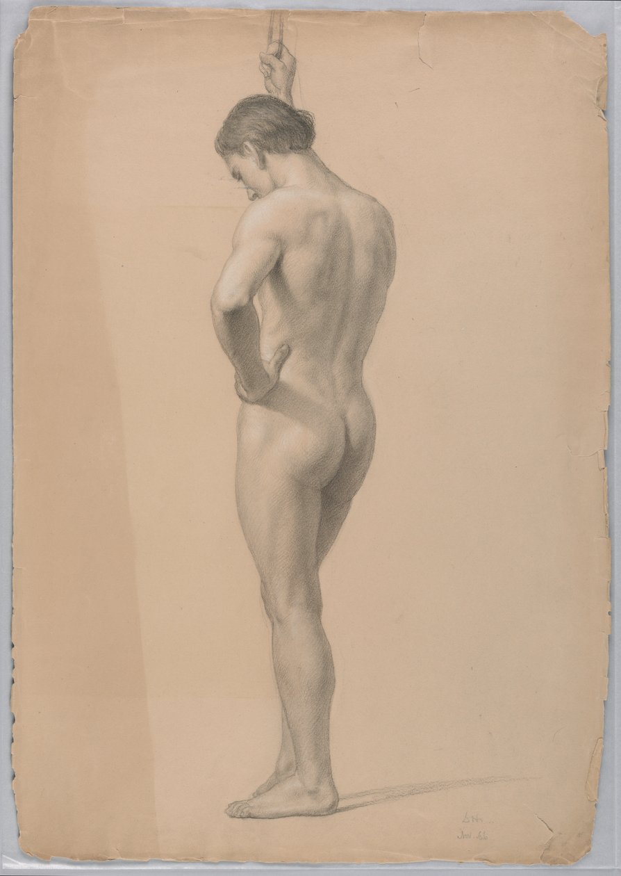 Rysunek, stojący mężczyzna, listopad 1866 r. autorstwa Daniel Huntington