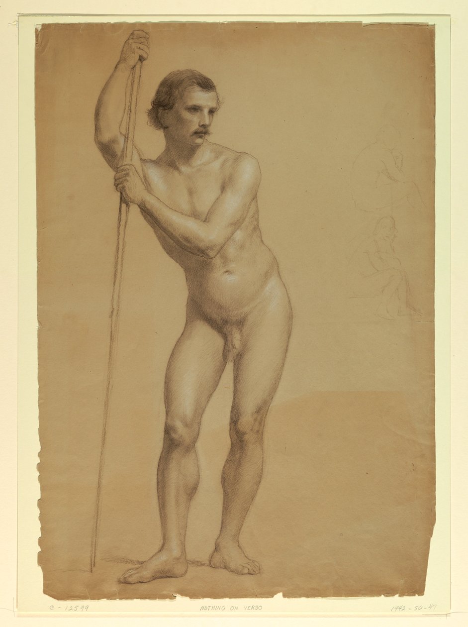 Rysunek, Mężczyzna stojący, dwa S, 1866 autorstwa Daniel Huntington