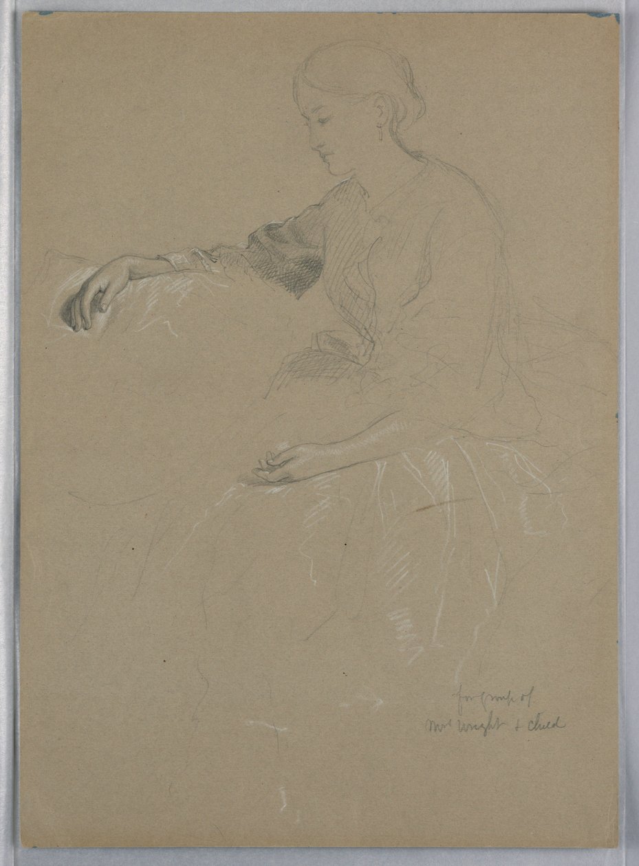 Rysunek, pani William Wright z dzieckiem, 1857 r. autorstwa Daniel Huntington