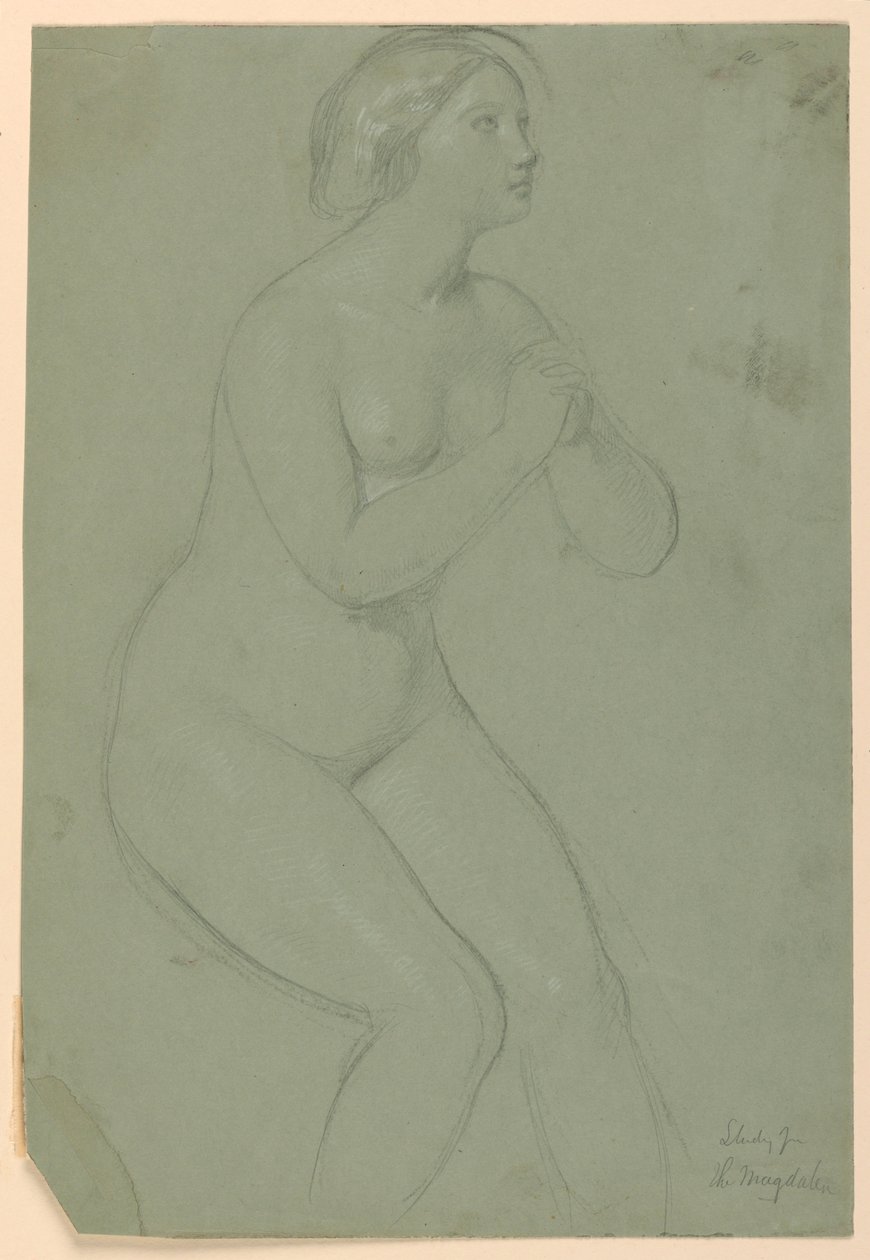 Rysunek, Studium do "Magdaleny", F, 1852 autorstwa Daniel Huntington