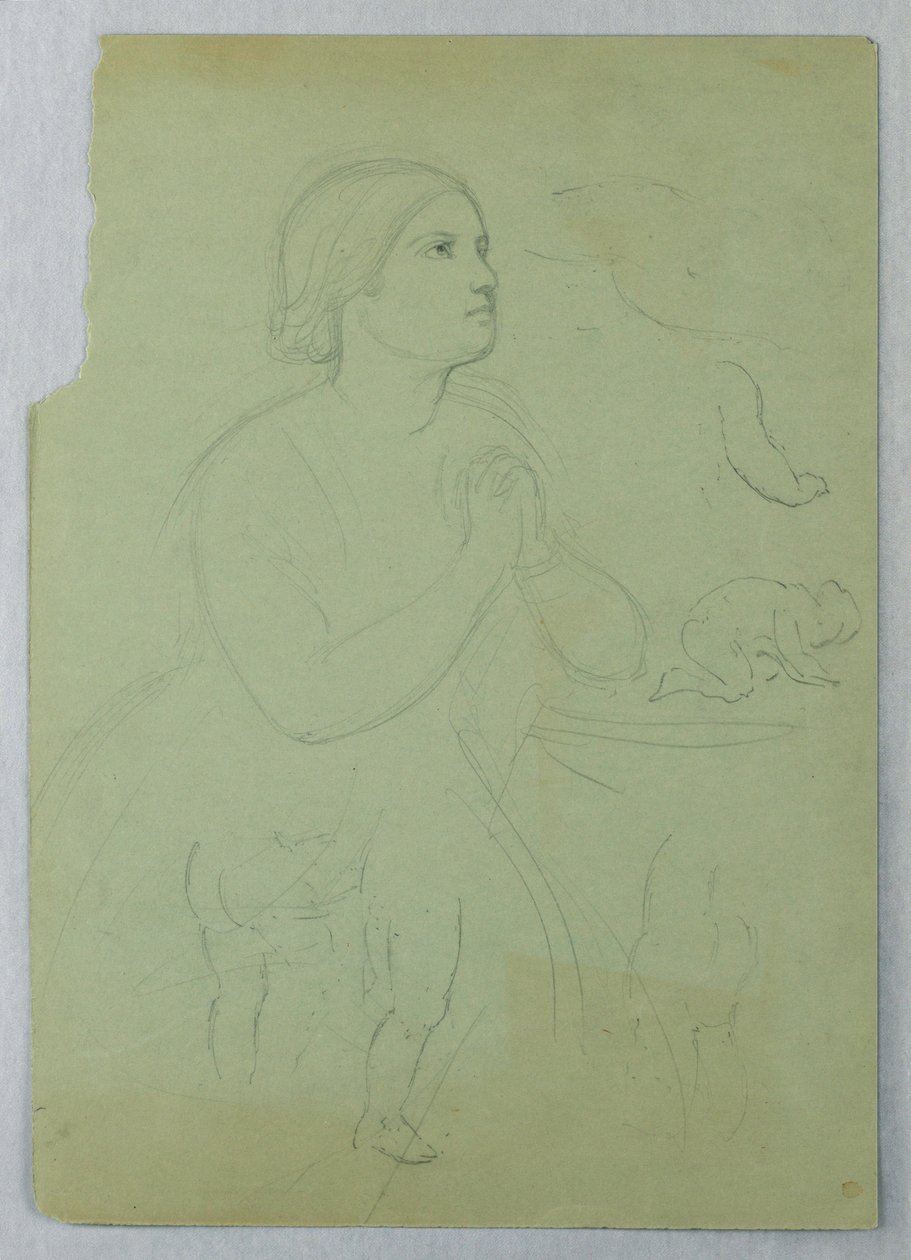 Rysunek, studium do "Komunii t", 1845 r. autorstwa Daniel Huntington