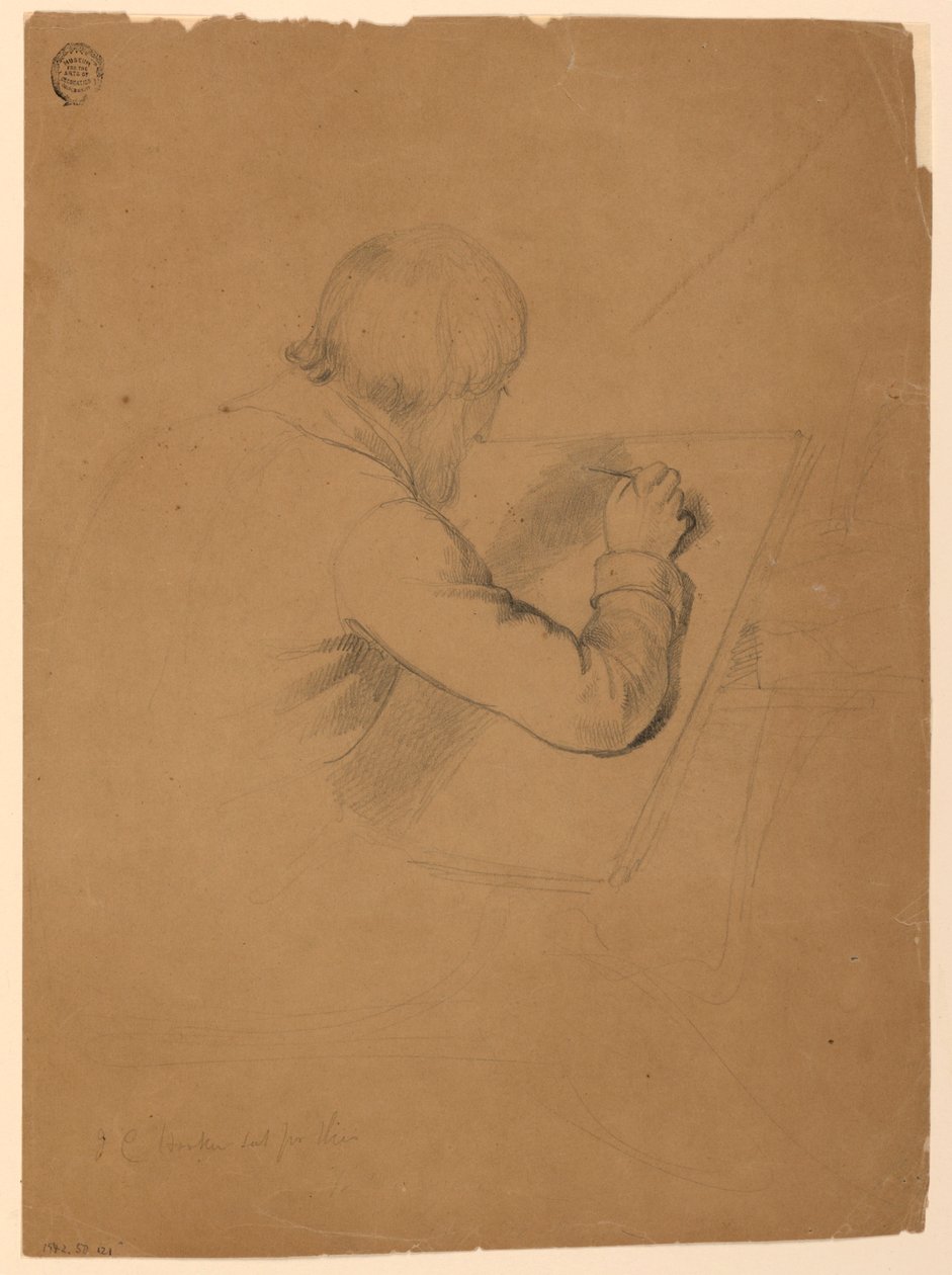 Rysunek, studium do "Komunii chorych", 1844-45 autorstwa Daniel Huntington