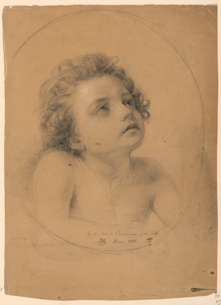 Rysunek, studium do "Komunii chorych", 1845 r. autorstwa Daniel Huntington