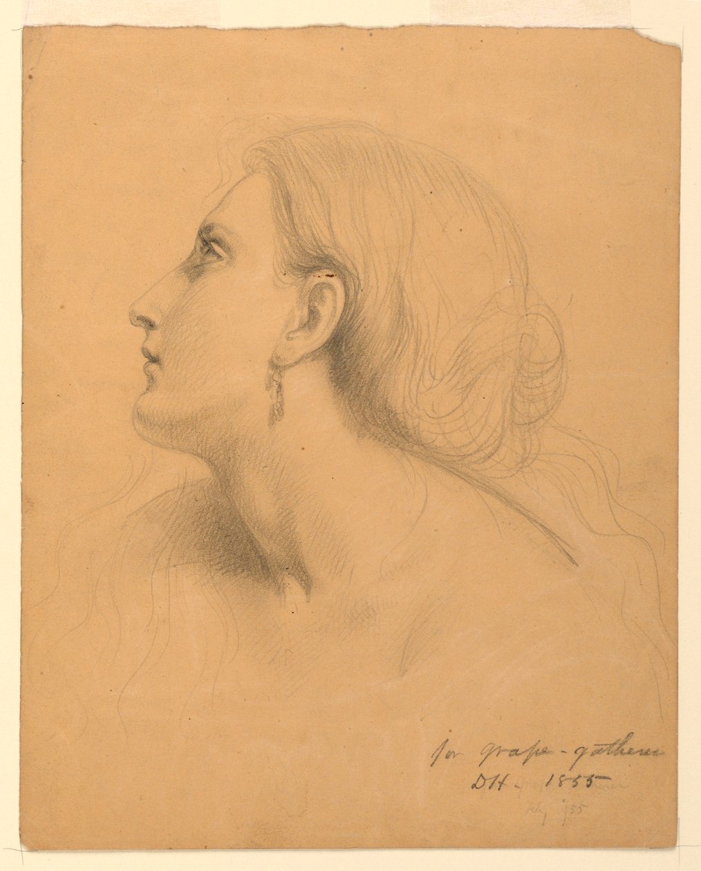 Rysunek, studium do "Zbieraczy winogron", lipiec 1855 r. autorstwa Daniel Huntington