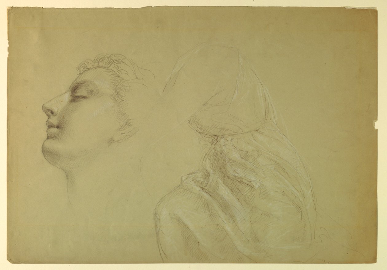 Rysunek, studium do filmu "Sprawiedliwość i pokój", 1886 r. autorstwa Daniel Huntington