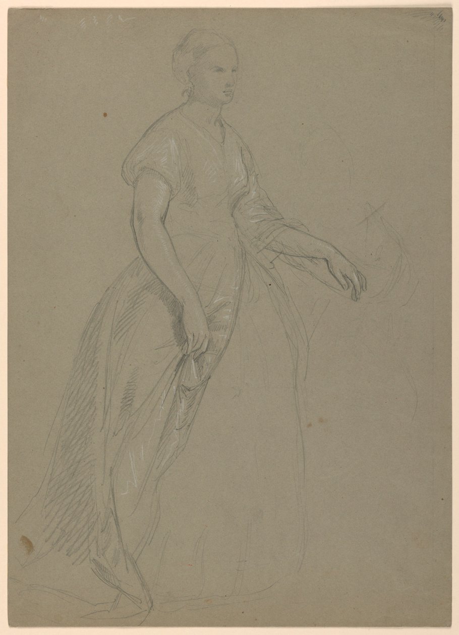 Rysunek, studium do "Przyjęcia u Marthy Washington", 1860 r. autorstwa Daniel Huntington