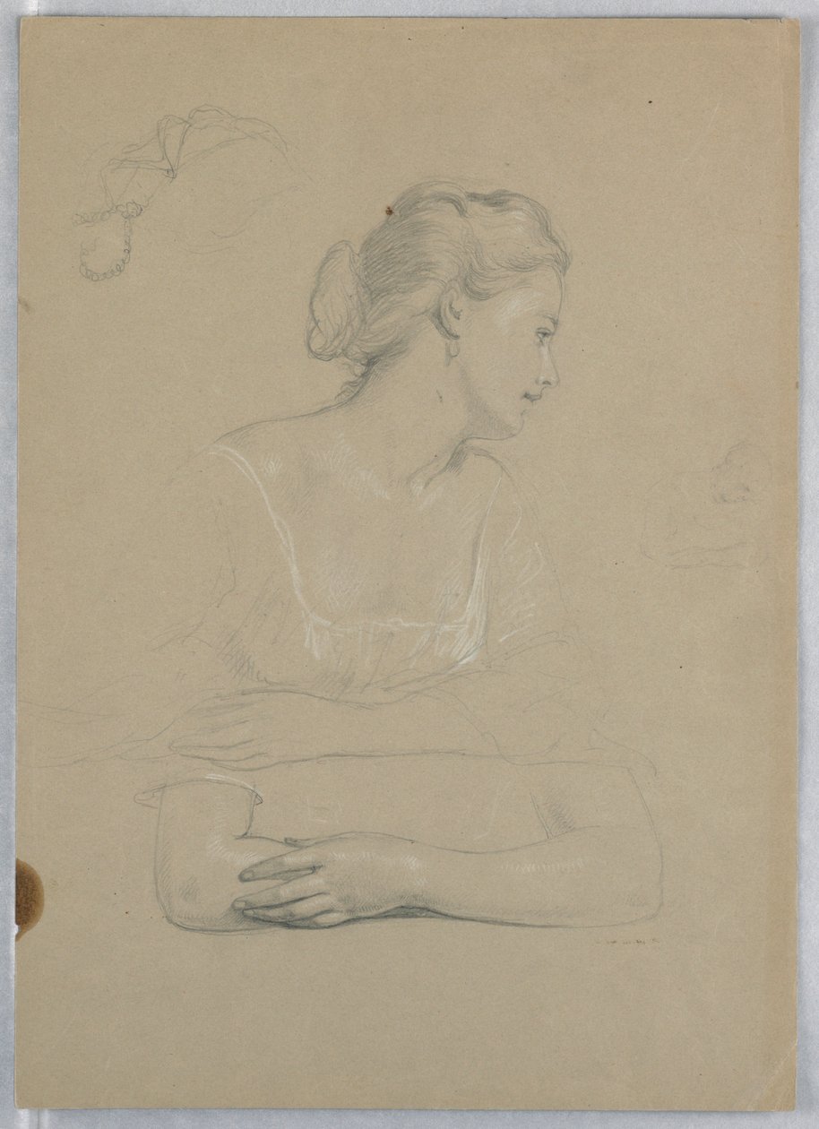 Rysunek, studium do "Przyjęcia u Marthy Washington", 1860 r. autorstwa Daniel Huntington
