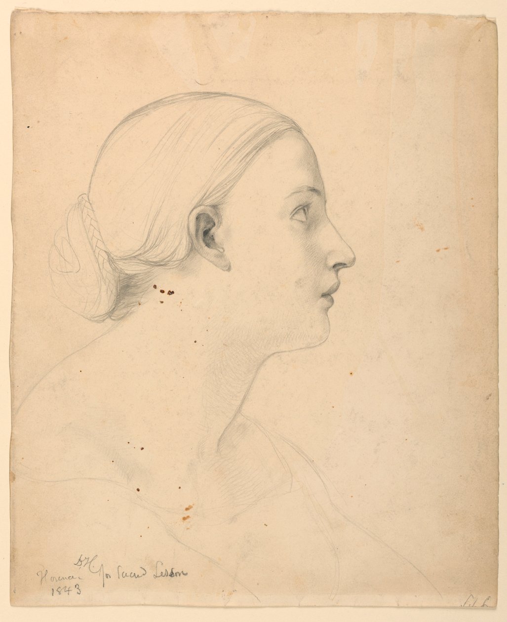 Rysunek, studium do "Świętej lekcji", 1843 r. autorstwa Daniel Huntington