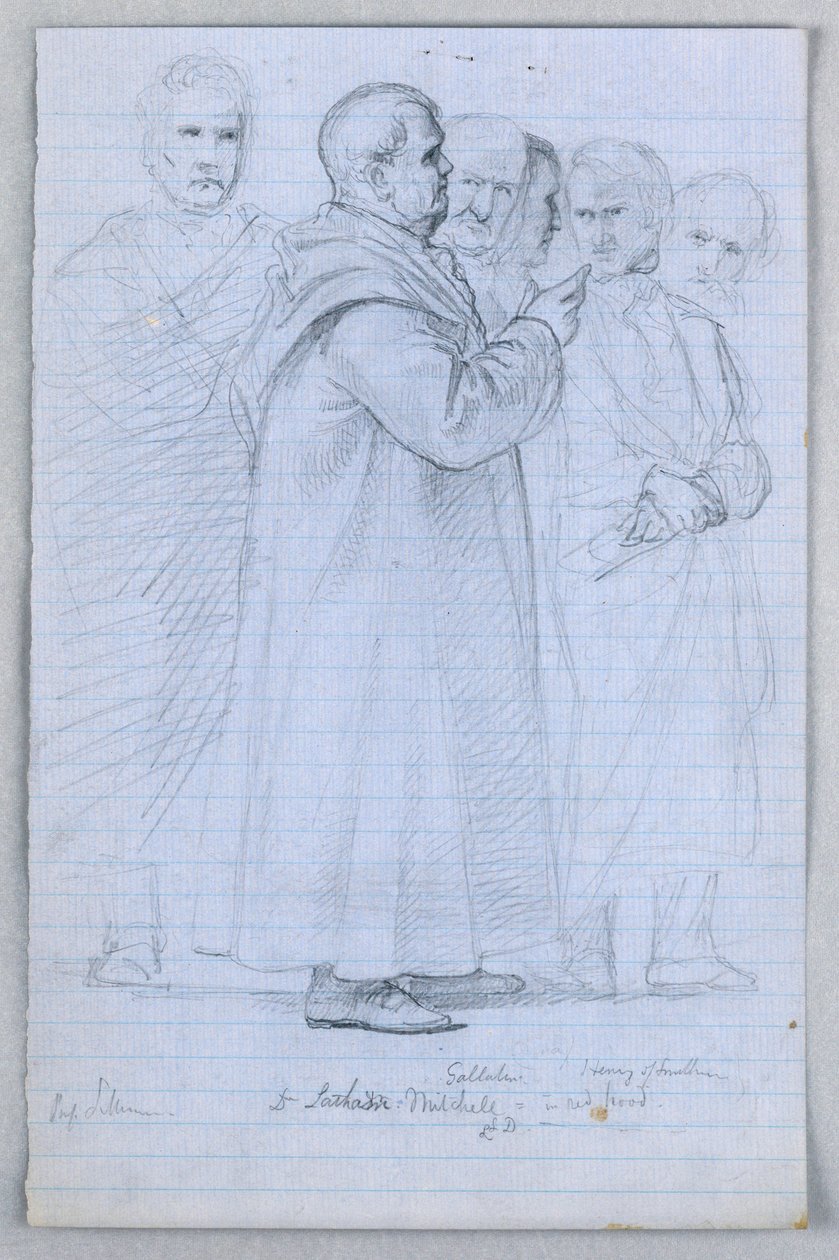 Rysunek, Studium dla "Grupy naukowej", 1858 r. autorstwa Daniel Huntington