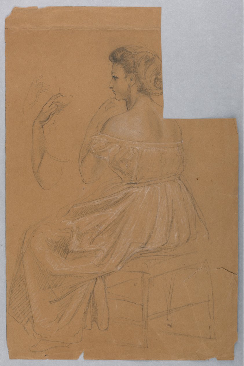 Rysunek, Studium do "Pokazu Tycjana", 1872 r. autorstwa Daniel Huntington