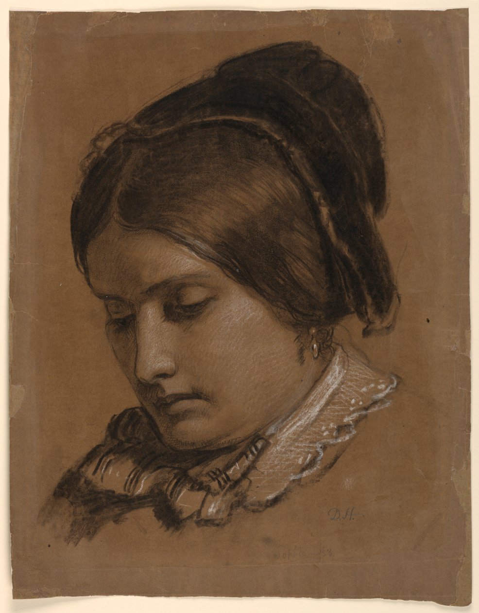 Rysunek, Żona artysty Sophie, 1853 r. autorstwa Daniel Huntington