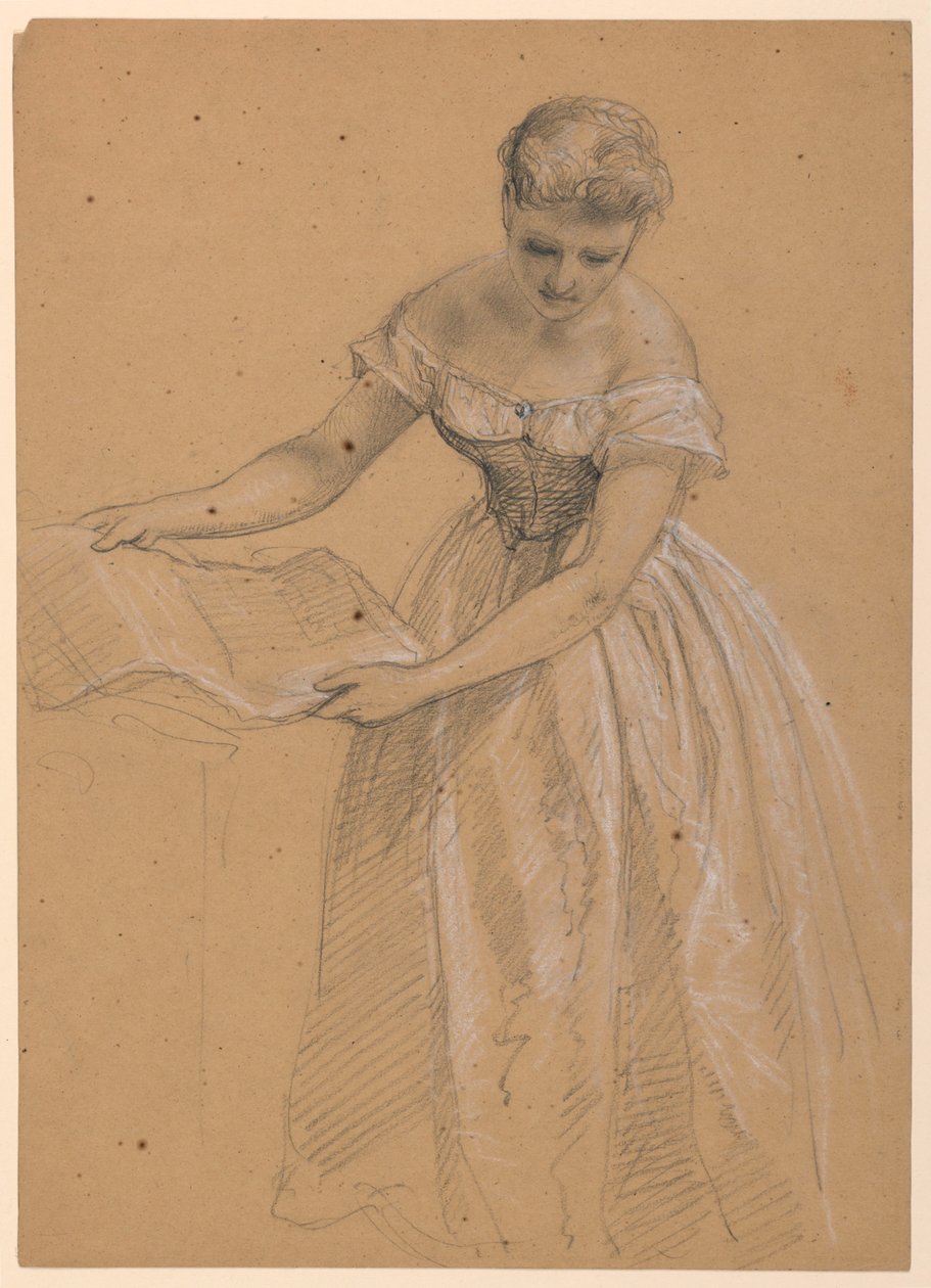 Rysunek, stojąca kobieta, 1860 autorstwa Daniel Huntington