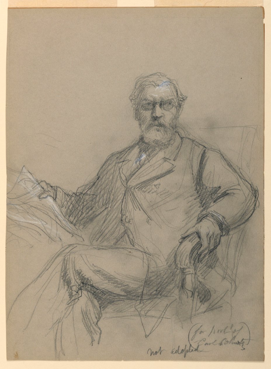 Angielski: Rysunek, Carl Schurz siedzący w Readin, 1899 autorstwa Daniel Huntington