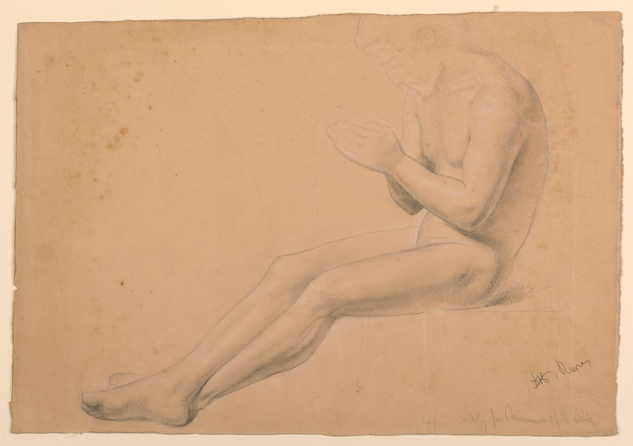 Studium postaci do „Komunia chorych” autorstwa Daniel Huntington