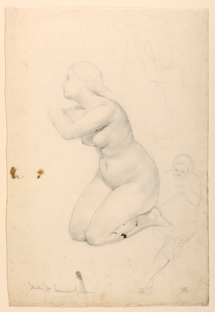 Studium postaci do „Komunia chorych” autorstwa Daniel Huntington