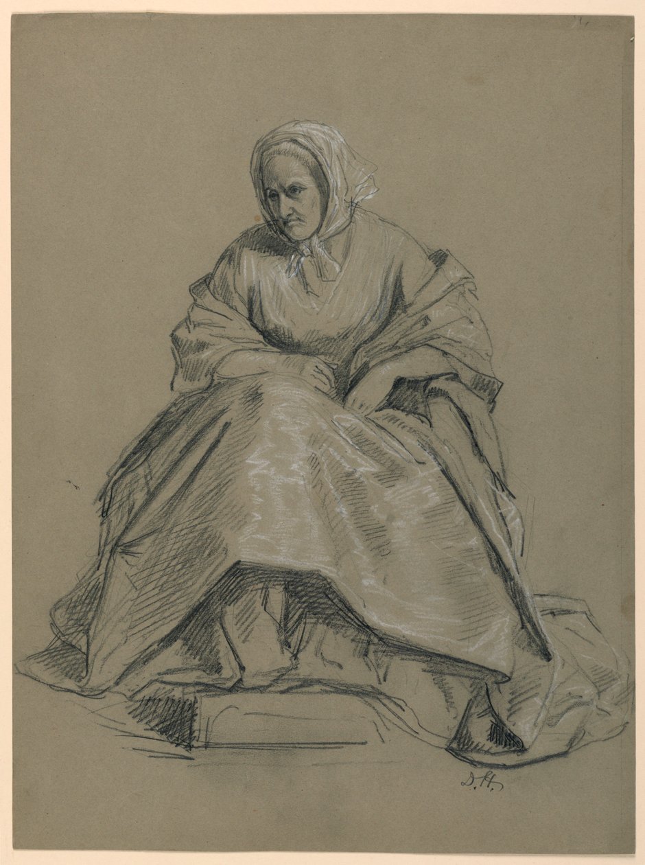 Studium siedzącej kobiety dla „The Republican Court” (Dzień przyjęcia lady Washington) autorstwa Daniel Huntington