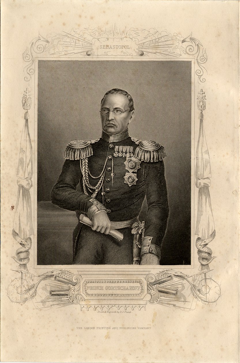 Portret księcia Michaiła Dmitriewicza Gorczakowa 1795-1861, 1856 autorstwa Daniel John Pound