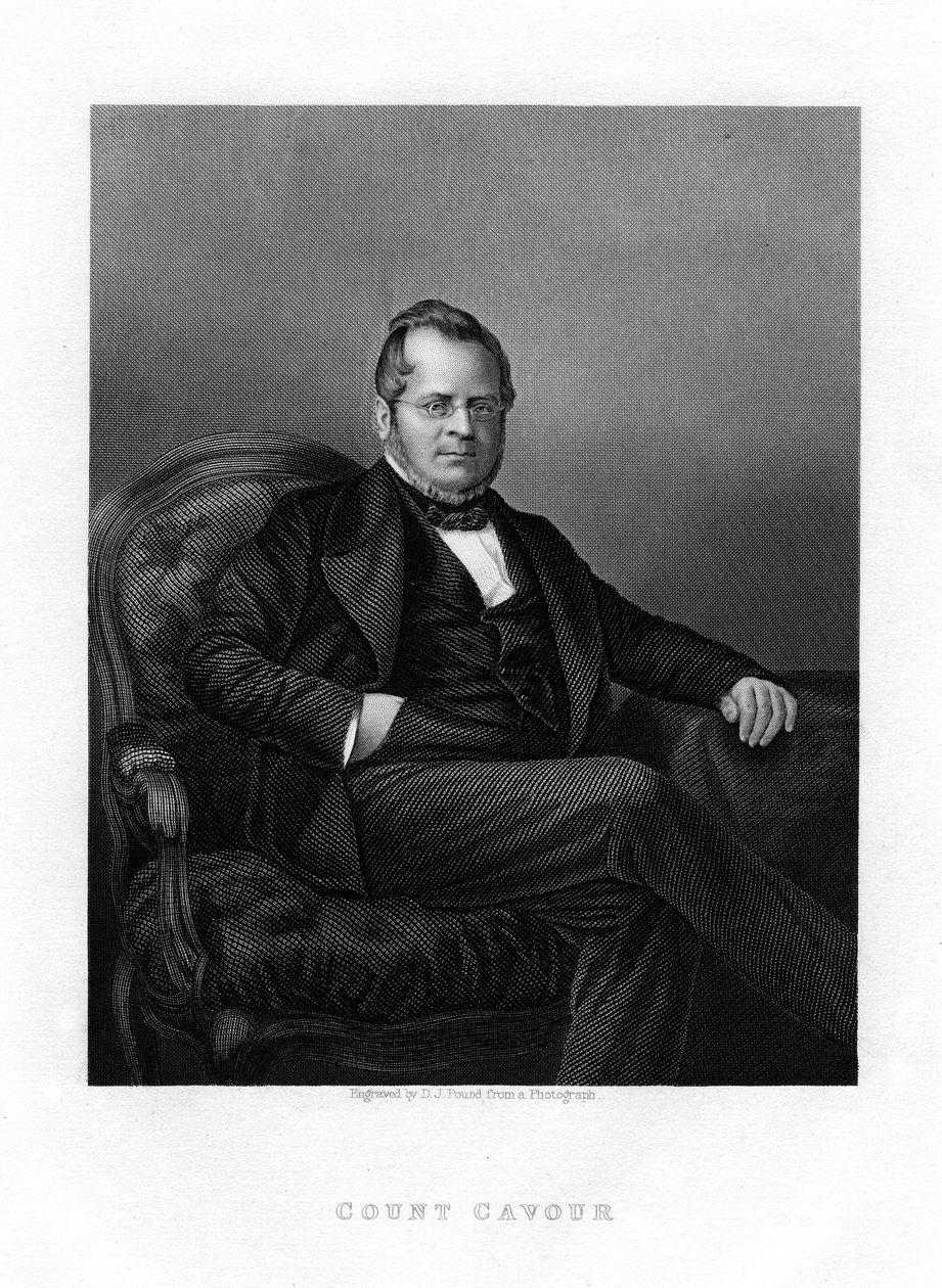 Hrabia Camillo Benso di Cavour, włoski polityk, XIX wiek autorstwa Daniel John Pound