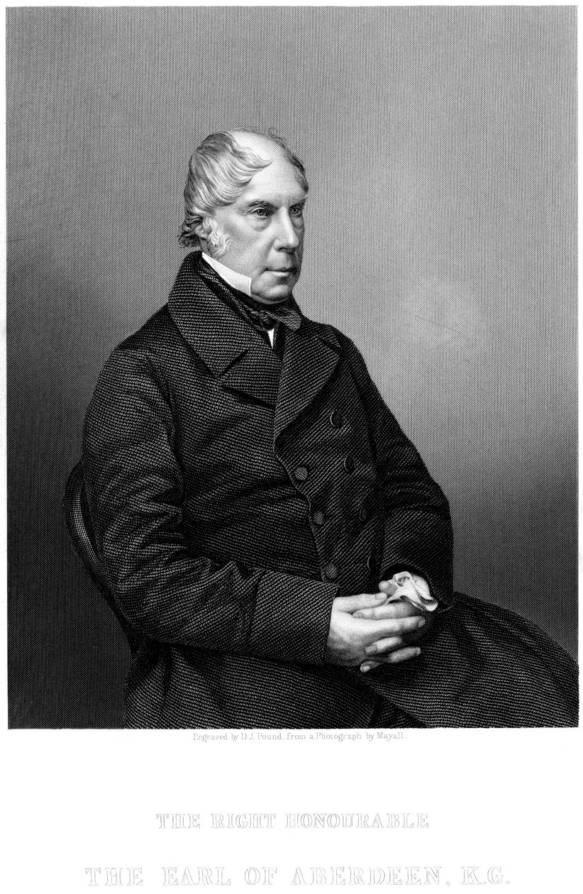 George Gordon, 4. hrabia Aberdeen 1784-1860, szkocki mąż stanu, ok. 1860. autorstwa Daniel John Pound