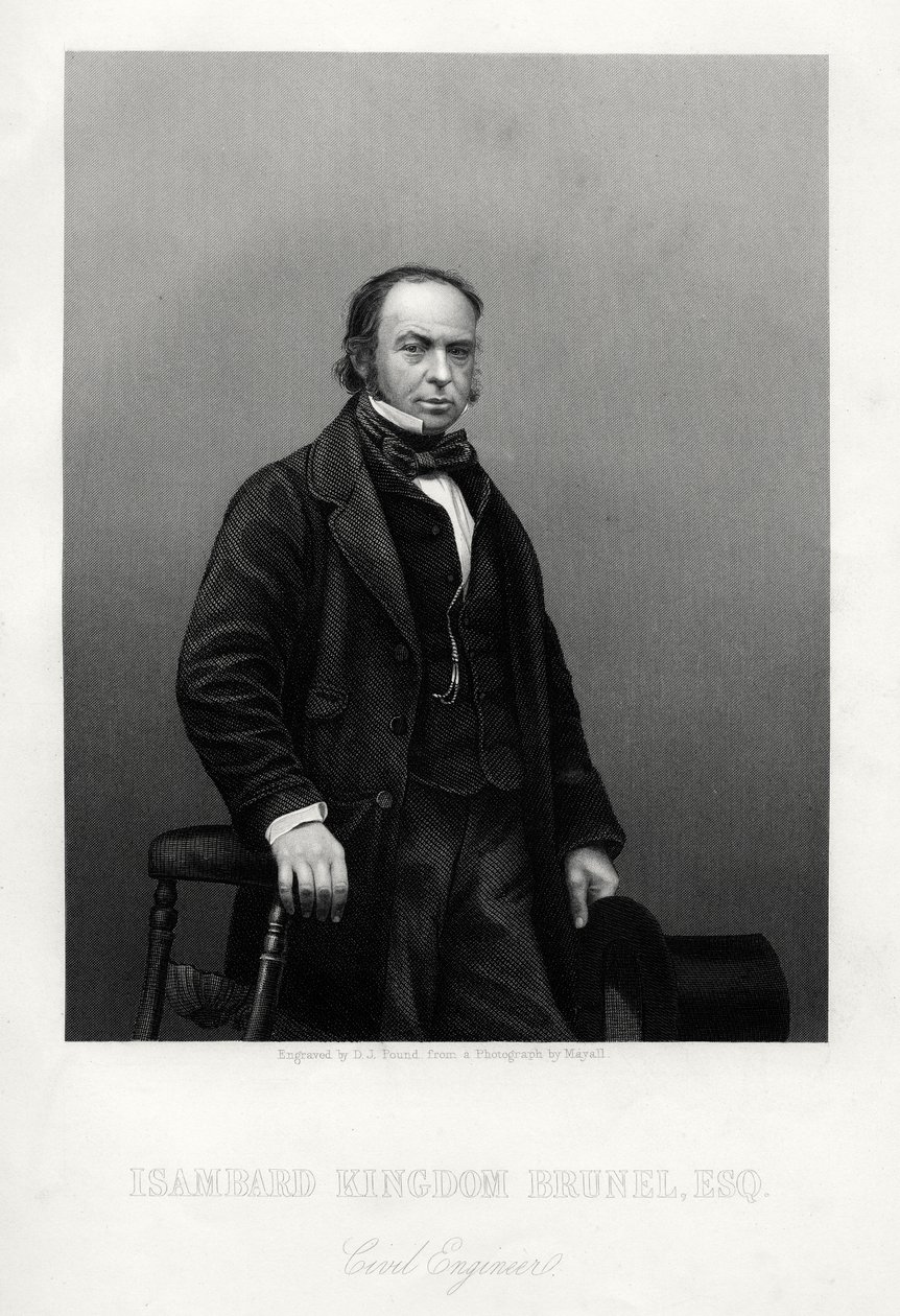 Isambard Kingdom Brunel, brytyjski inżynier, ok. 1880 r. autorstwa Daniel John Pound