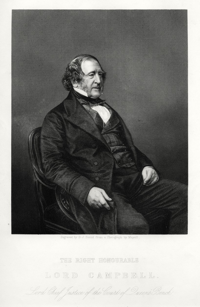 John Campbell, 1. baron Campbell, brytyjski liberalny polityk i prawnik, ok. 1880 r autorstwa Daniel John Pound