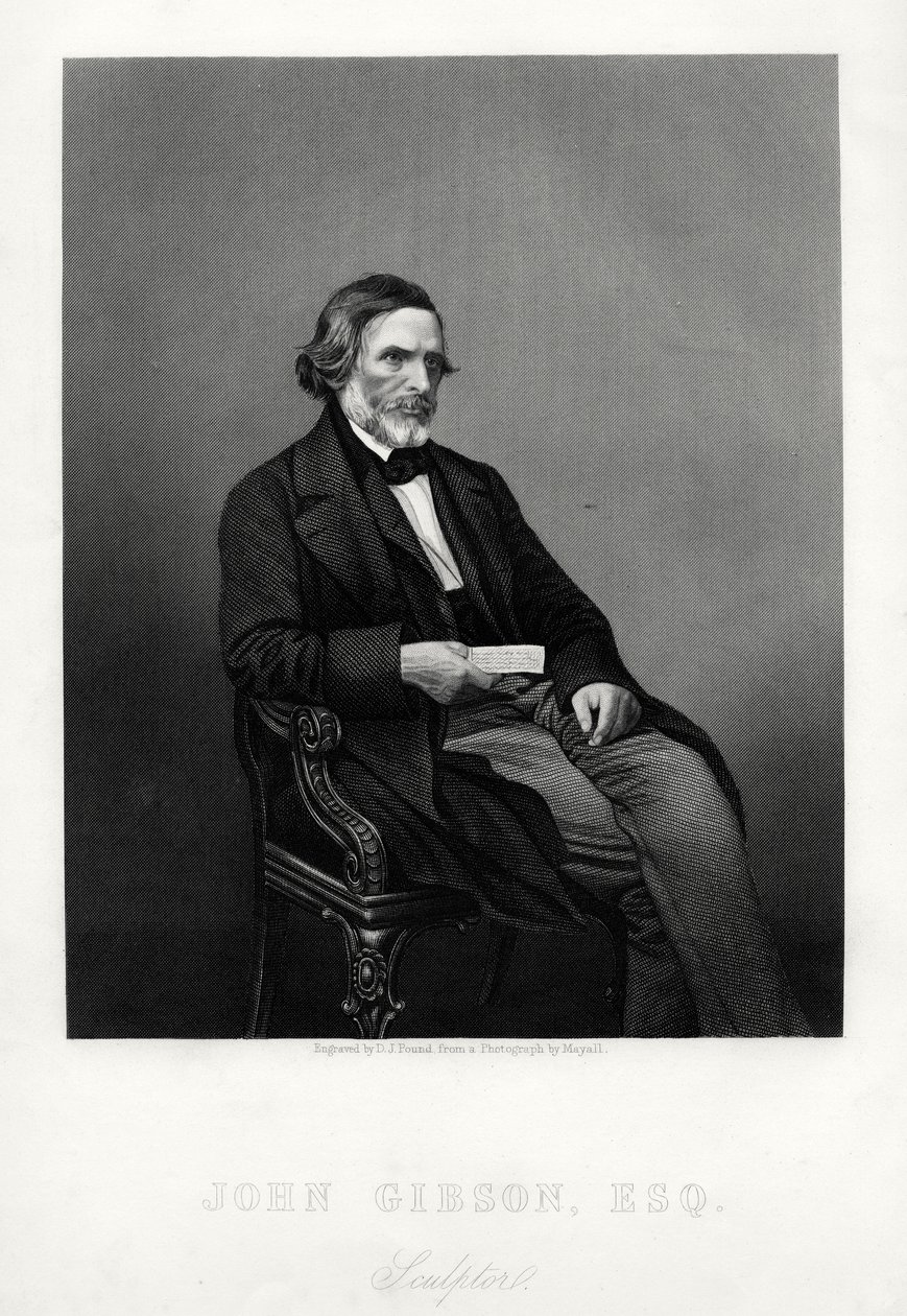 John Gibson, 1790-1866, brytyjski rzeźbiarz, ok. 1880. autorstwa Daniel John Pound