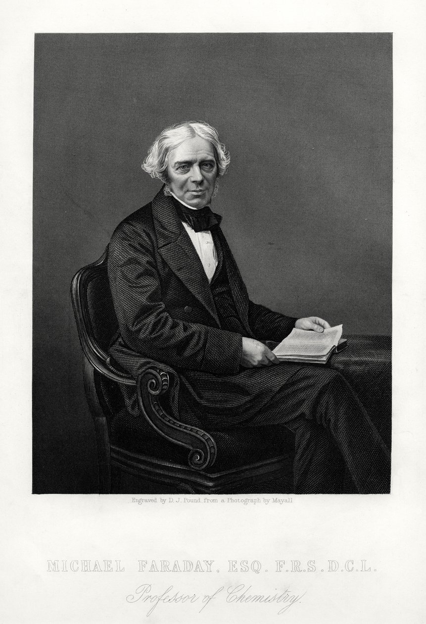Michael Faraday, brytyjski naukowiec, ok. 1880 r. autorstwa Daniel John Pound