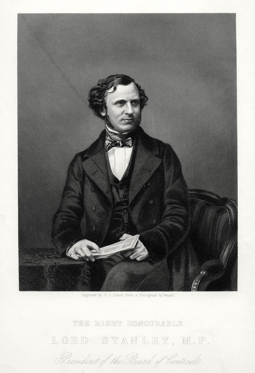Szanowny Edward Henry Stanley, 15 hrabia Derby, brytyjski mąż stanu, ok. 1880 r. autorstwa Daniel John Pound