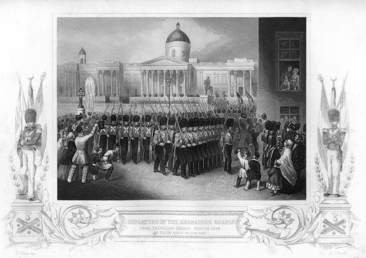 Odejście Gwardii Grenadierów, Trafalgar Square, Londyn, 1854 1857. autorstwa Daniel John Pound