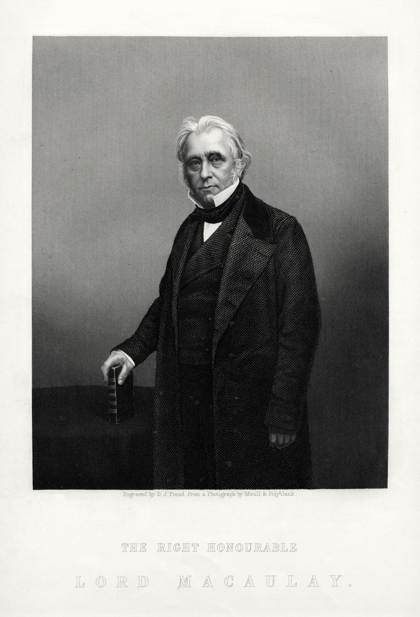 Thomas Babington Macaulay, brytyjski poeta, historyk i polityk wigów, ok. 1880 r. autorstwa Daniel John Pound