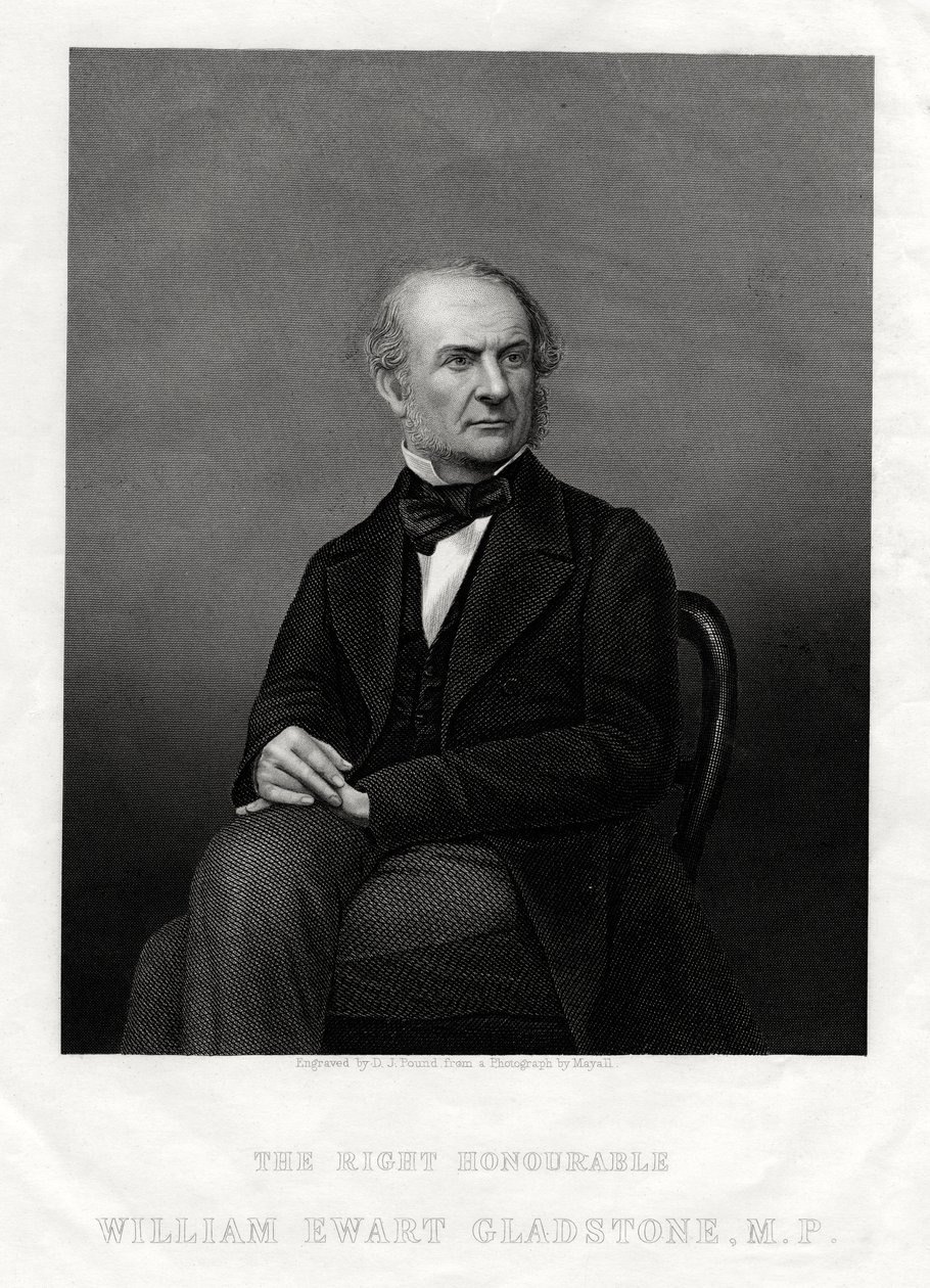 Poseł William Ewart Gladstone, brytyjski premier liberalny, 1880 r. autorstwa Daniel John Pound