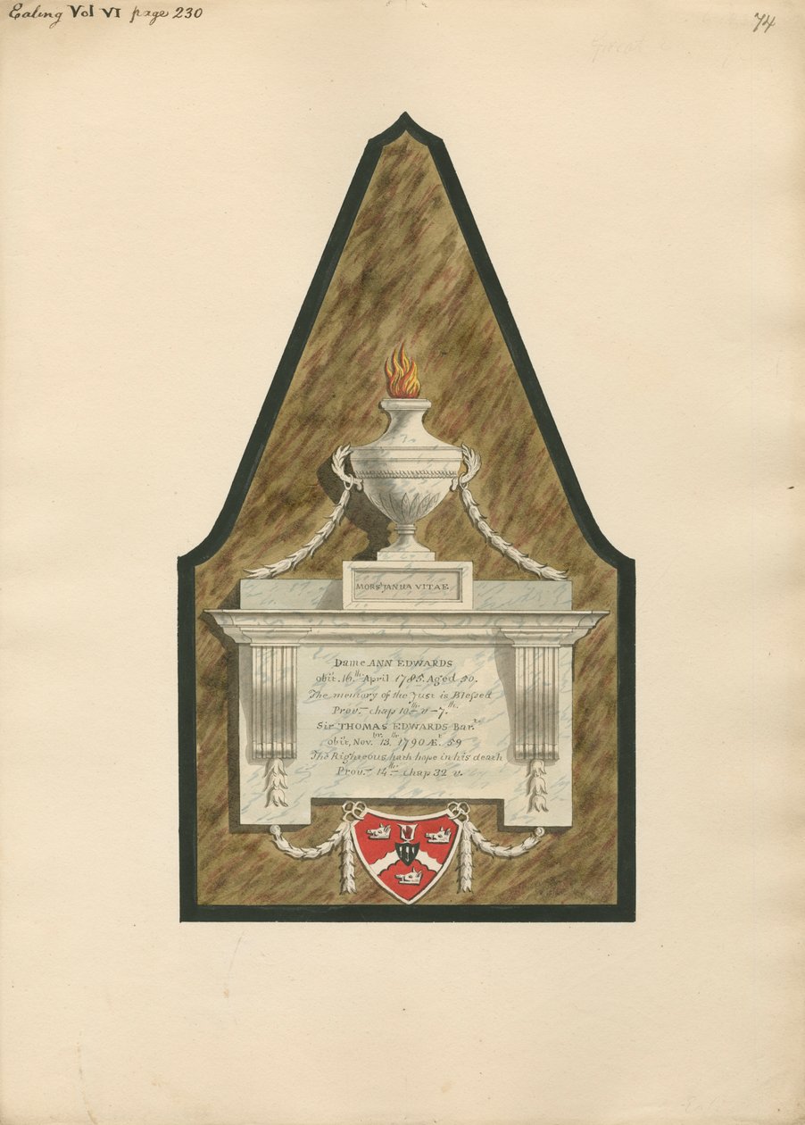 Pomnik Dame Ann Edwards i Sir Thomasa Edwardsa z Ealing Church autorstwa Daniel Lysons