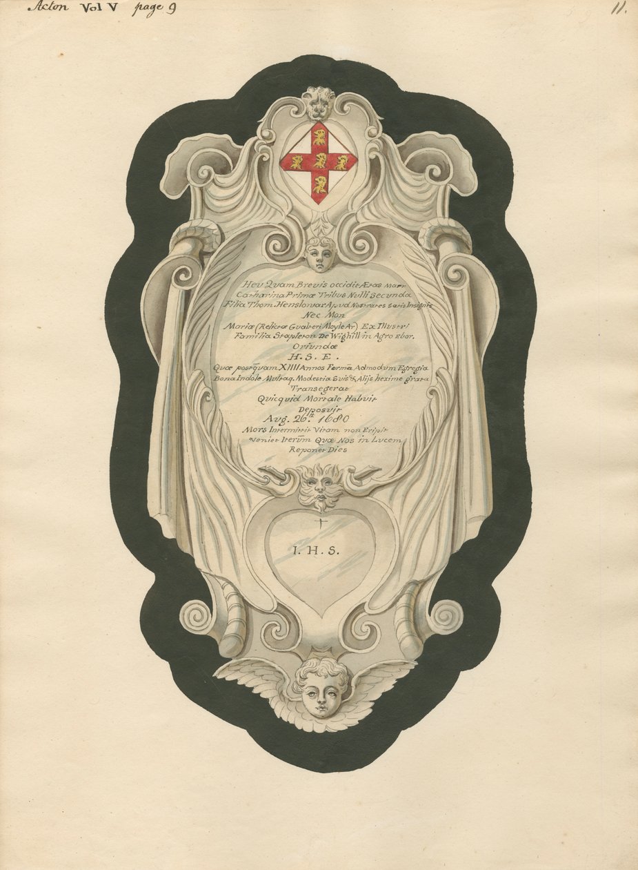 Pomnik H.S.E. z kościoła Acton autorstwa Daniel Lysons