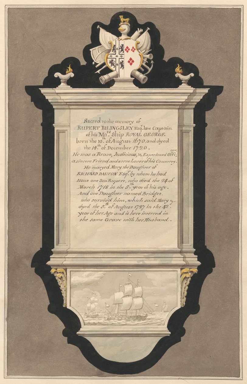 Pomnik Ruperta i Mary Billingsley z Drayton Church autorstwa Daniel Lysons