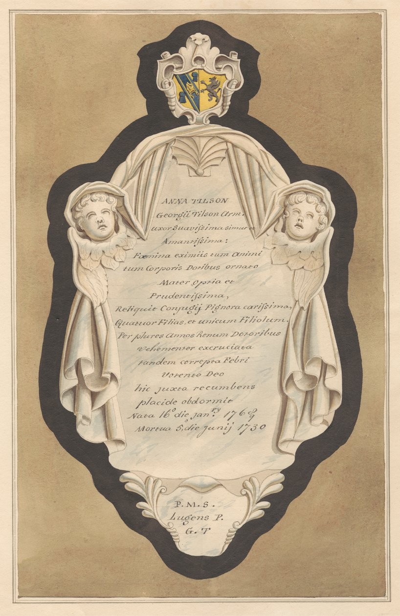 The Environs of London, Vol.II: Memoriał Anny Tilson z Hampton Church autorstwa Daniel Lysons