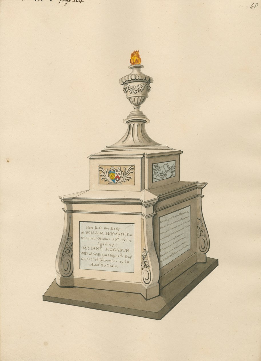 Grób Williama Hogartha i pani Jane Hogarth z Chiswick autorstwa Daniel Lysons