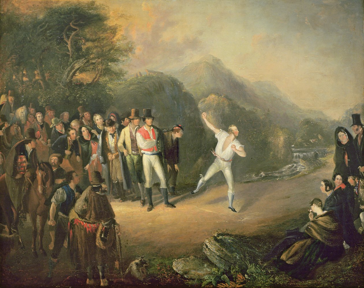 Mecz kręgli w Castlemary, Cloyne, 1847 autorstwa Daniel MacDonald