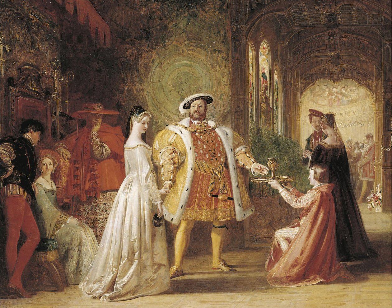 Pierwsze spotkanie Henryka VIII i Anny Boleyn, 1835 autorstwa Daniel Maclise