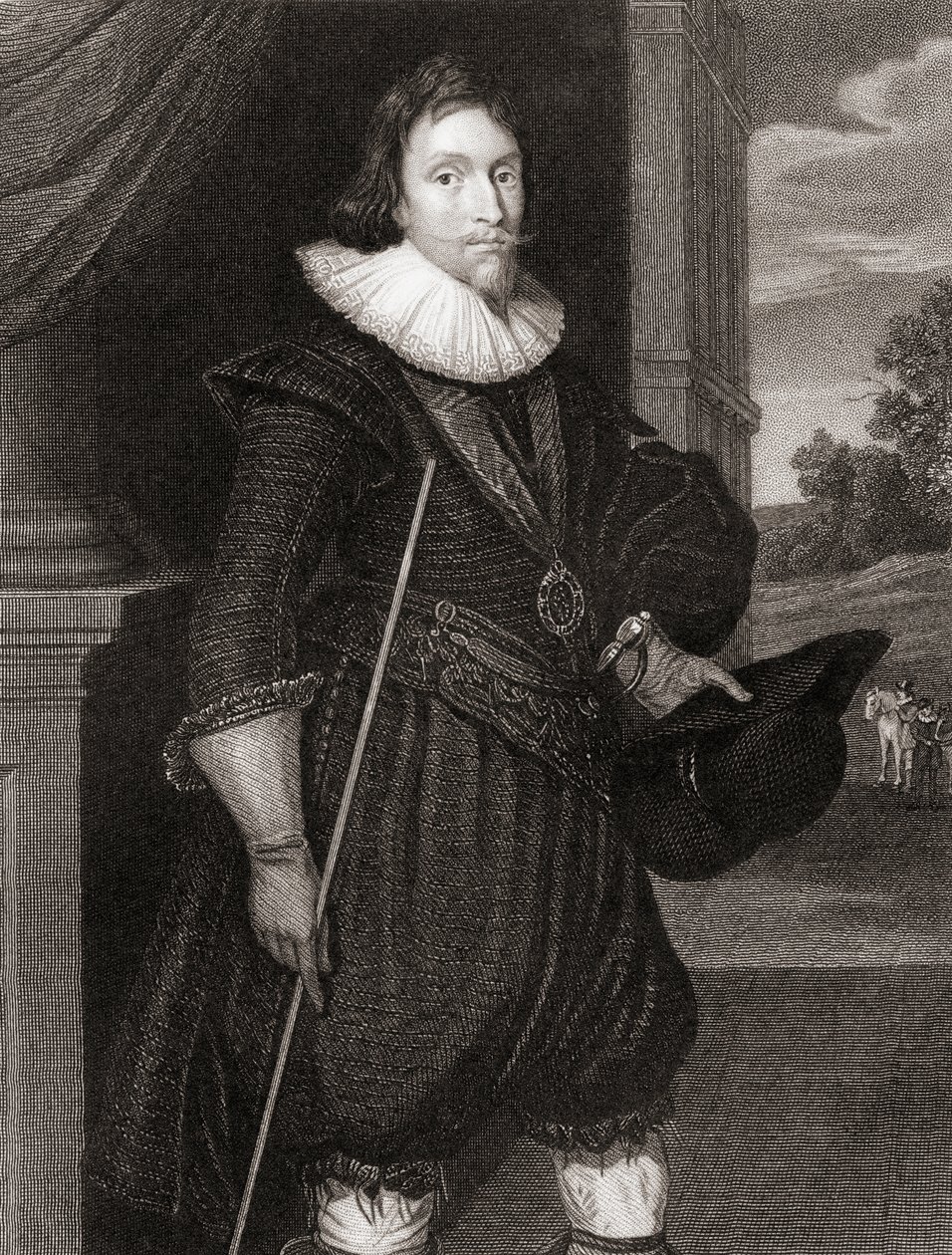 Portret Jamesa Hamiltona (1589-1625) 2. markiza Hamiltona, z „Lodge
